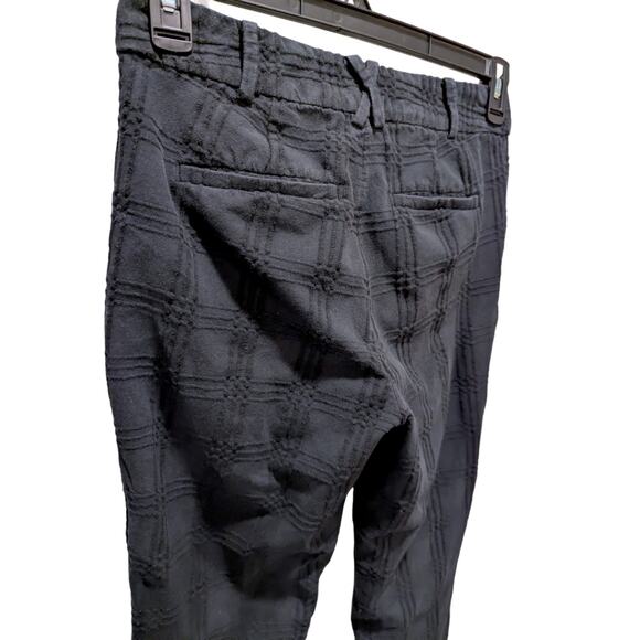 Anthropologie The Essential Slim Jacquard Black Chino Size 4 - Picture 7 of 9